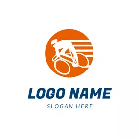 Logótipo Bicicleta Abstract Rider and Bike logo design