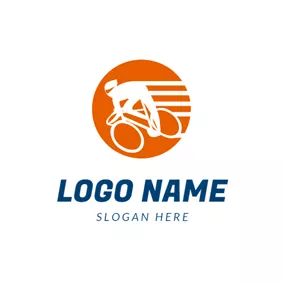 Logotipo De Bicicleta Abstract Rider and Bike logo design