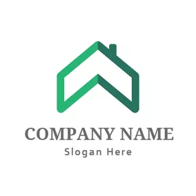 House Logo Abstract Roof and Arrow logo design