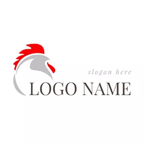Comb Logo Abstract Rooster Chicken Head Icon logo design