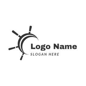 Import Logo Abstract Rudder and Boat logo design