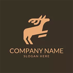Stag Logo Abstract Running Deer Icon logo design