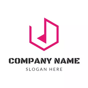 Pink Logo Abstract Shape and Triangle logo design