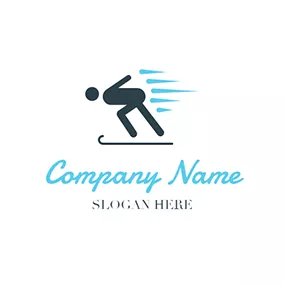 Ski Logo Abstract Ski Athlete and Snowboard logo design