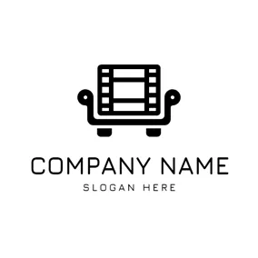 Filming Logo Abstract Sofa and Photographic Film logo design