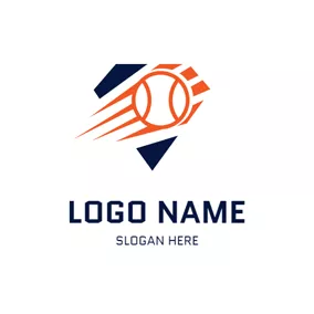ソフトボール　ロゴ Abstract Speed Softball logo design