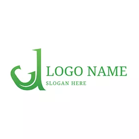 Green Logo Abstract Split and Letter D C logo design