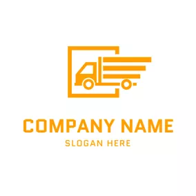 Logistics Logo Abstract Square and Truck logo design
