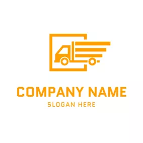 快递logo Abstract Square and Truck logo design