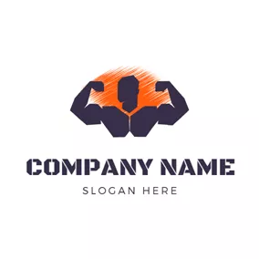 Social Media Profile Logo Abstract Strong Muscle Man logo design