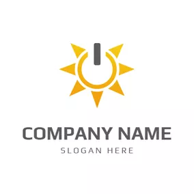 Rectangle Logo Abstract Sun and Solar logo design