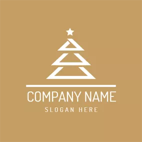 Combination Logo Abstract Triangle and Christmas Tree logo design