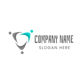 Combination Logo Abstract Triangle and Family logo design
