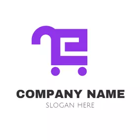 Eコマースロゴ Abstract Trolley and Ecommerce logo design