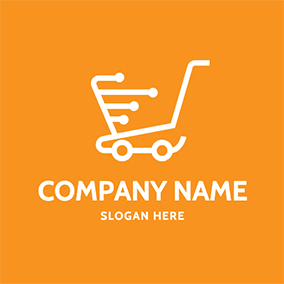 Supermarket Logo Abstract Trolley Design Online Shopping logo design