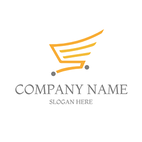 スーパーマーケットロゴ Abstract Trolley Online Shopping logo design