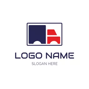 Trailer Logo Abstract Truck and Toy Bricks logo design