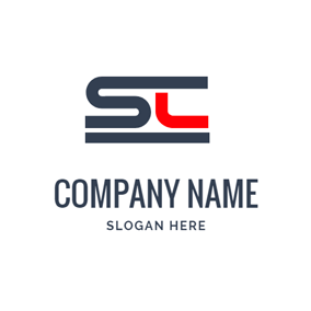 Abstract Unique Letter S and C logo design