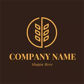 Ecology Logo Abstract Wheat Ear and Seed logo design