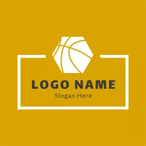 Outline Logo Abstract White Basketball logo design