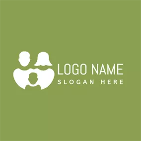 Outline Logo Abstract White Family logo design
