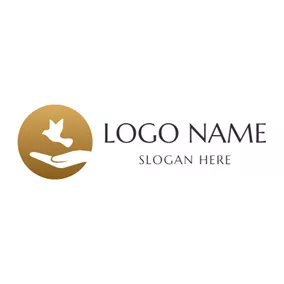 Logótipo De Fé Abstract White Pigeon and Hand logo design