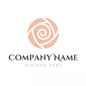 ローズロゴ Abstract White Rose logo design