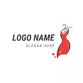 リボン　ロゴ Abstract Wind and Red Skirt logo design