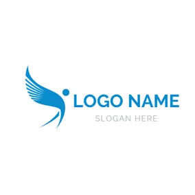 Heavenly Logo Abstract Wing and Angel logo design