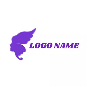 Wings Logo Abstract Woman Face and Butterfly logo design
