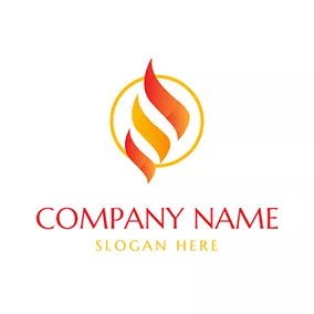 Emblem Logo Abstract Yellow and Red Fire logo design