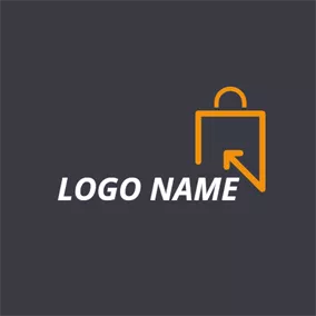 Checkmark Logo Abstract Yellow Bag Icon logo design