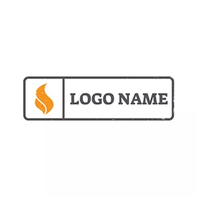 燃えさかるロゴ Abstract Yellow Fire Flame logo design