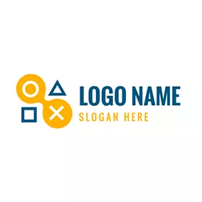Konsolen Logo Abstract Yellow Game Joystick logo design