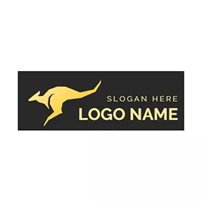 Jump Logo Abstract Yellow Kangaroo Icon logo design