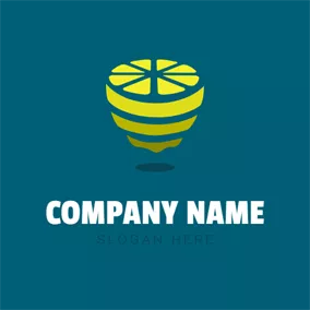 柠檬水 Logo Abstract Yellow Lemon logo design