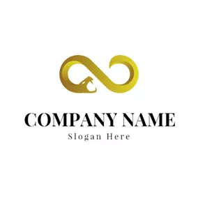 Curved Logo Abstract Yellow Snake logo design