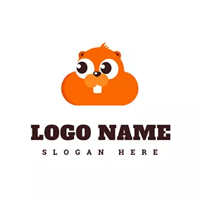 Childish Logo Adorable Cartoon Hamster Design logo design