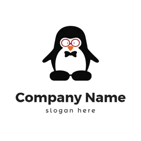 企鹅 Logo Adorable Cartoon Penguin Toy logo design