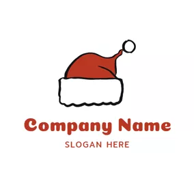 聖誕節Logo Adorable Red Christmas Hat logo design