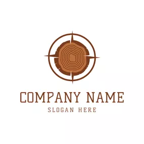 Woodworking Logo Aim Point and Wood logo design