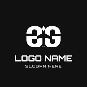 Logotipo De Exploración Airplane Abstract Letter A G logo design