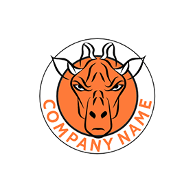 长颈鹿 Logo Angry Giraffe Head logo design