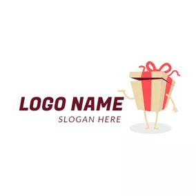 禮物Logo Anthropomorphic Brown Gift logo design