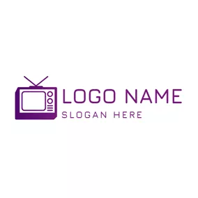 TV Logo Antique Purple Tv logo design