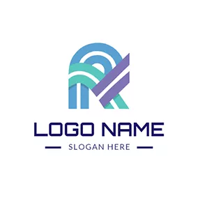 Kロゴ Arc Stripe Overlay Letter R K logo design