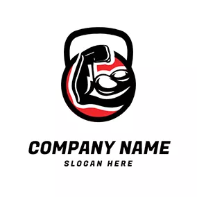 鈴鐺Logo Arm Muscle Kettle Bell Crossfit logo design