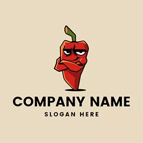 Chili Logo Arrogant Cartoon Chili logo design