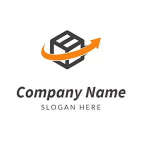 配達　ロゴ Arrow Box Delivery Courier logo design