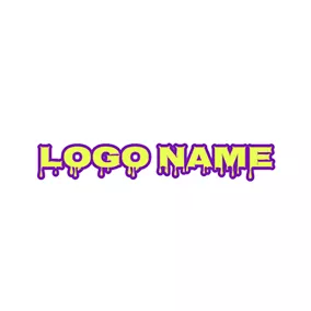 印刷　ロゴ Artistic Unique Painting Font Style logo design